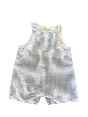 Edgehill Collection light blue seersucker shortall romper